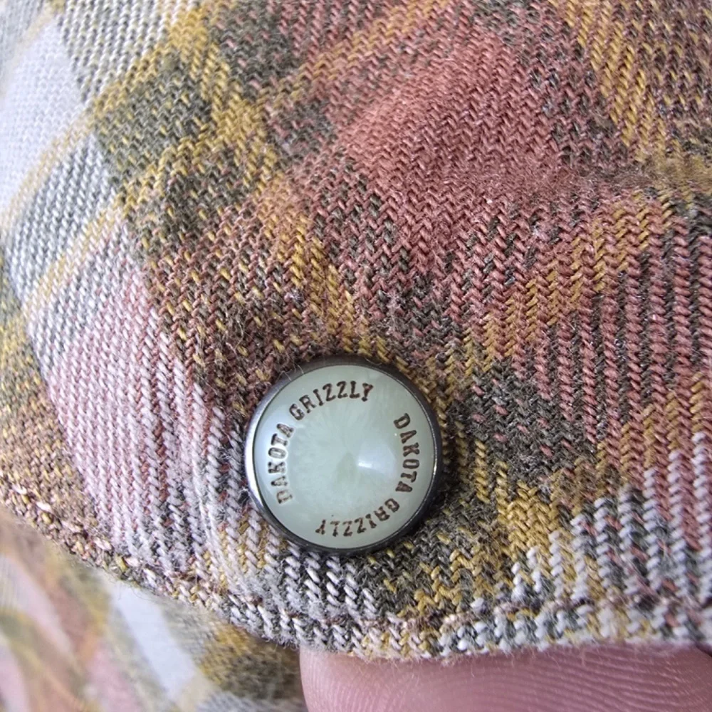 Dakota Grizzly Men's XL Western Plaid Flannel Shirt Pearl Snaps Orange Brown